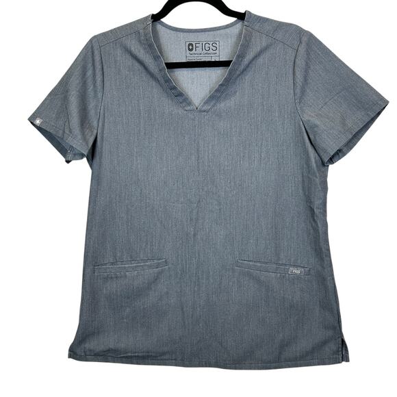 Figs Technical Collection Scrub Top Casma Shirt Nursing Medical Gray Women Small - Picture 1 of 6